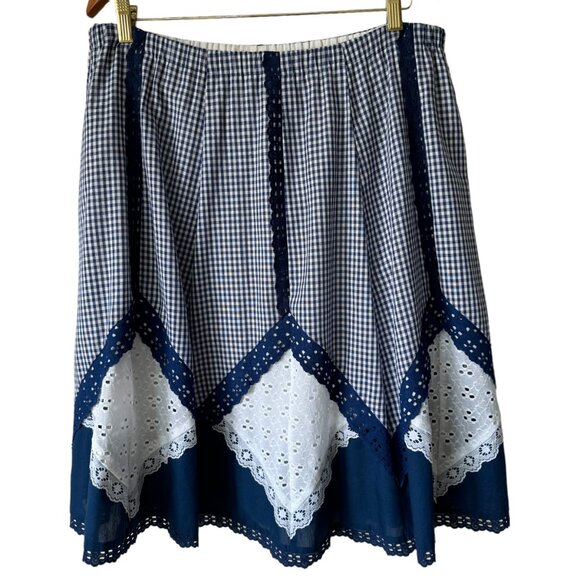 Vintage Little House Creations Prairie Skirt Sz Lg Patchwork Boho Cottage Gypsy - Picture 1 of 16